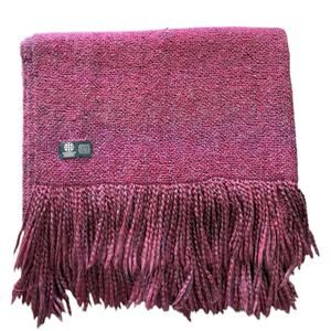 Kennebunk Weavers Accent Throw Blanket Tight Knit 40x70" Maroon Fringe Cozy Soft